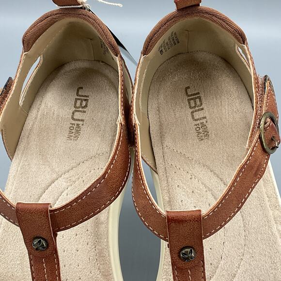 NEW JBU Women’s Prague T-Strap Sandals Brown/bronze Size 10M - Picture 6 of 10